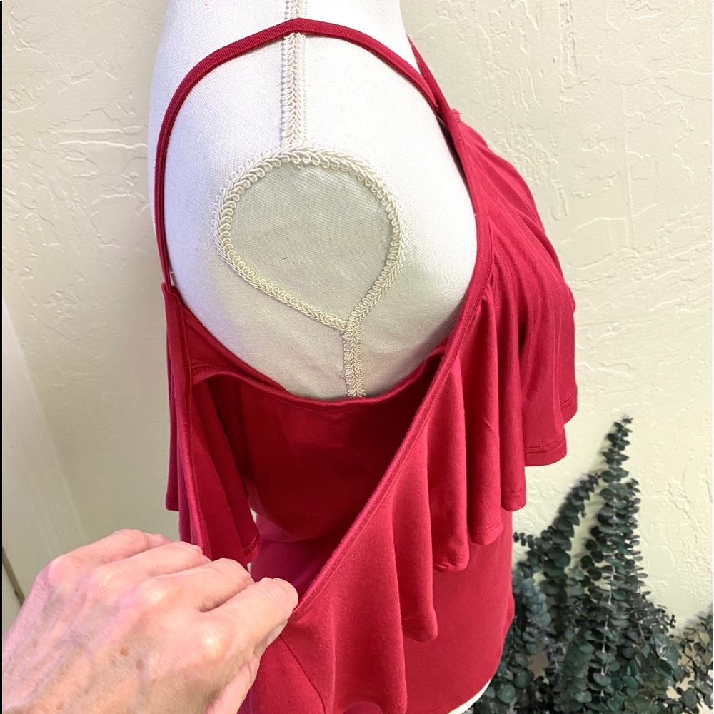 SOLD-NWT GIANNI BINI Cold Shoulder Flowy Blouse-L - Picture 4 of 8